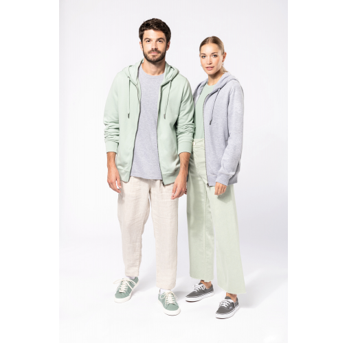 Sudadera ecorresponsable french terry - capucha y cremallera - Unisex