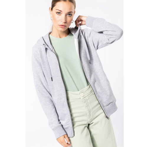 Sudadera ecorresponsable french terry - capucha y cremallera - Unisex