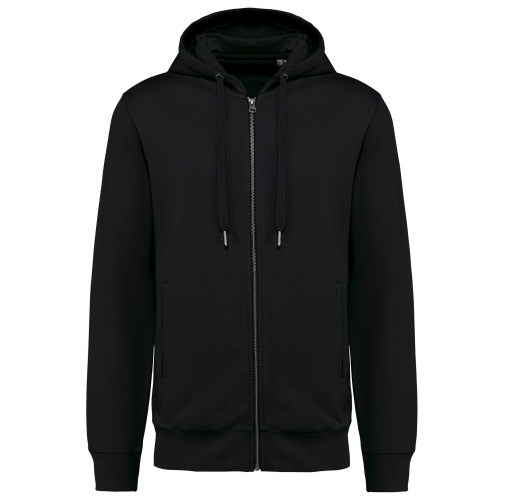 black Sudadera ecorresponsable french terry - capucha y cremallera - Unisex