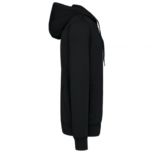 black Sudadera ecorresponsable french terry - capucha y cremallera - Unisex