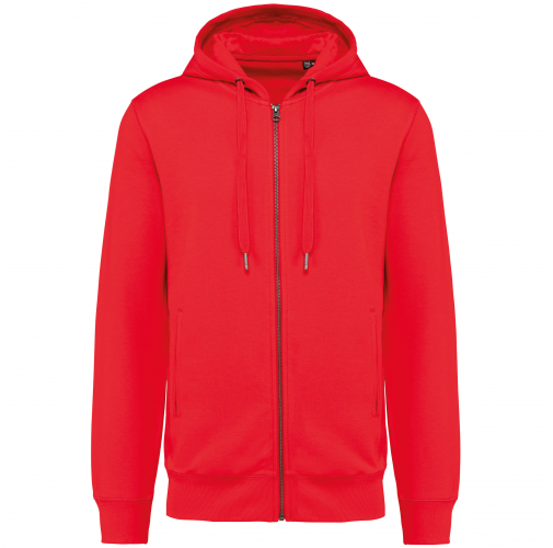 red Sudadera ecorresponsable french terry - capucha y cremallera - Unisex