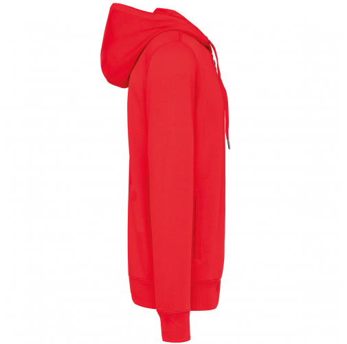 red Sudadera ecorresponsable french terry - capucha y cremallera - Unisex