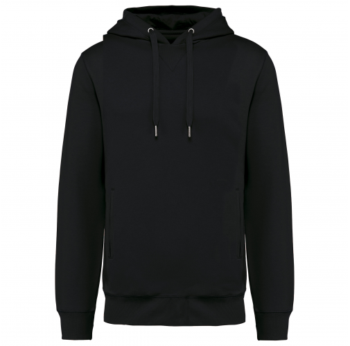 black Sudadera ecorresponsable french terry capucha - Unisex