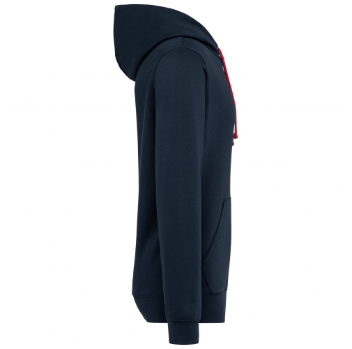 navy / red tartan Sudadera con capucha de forro contrastado - Unisex