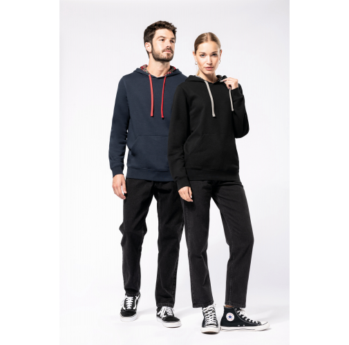 Sudadera con capucha de forro contrastado - Unisex
