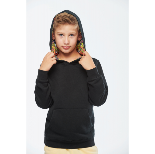 Sudadera con capucha de forro contrastado infantil