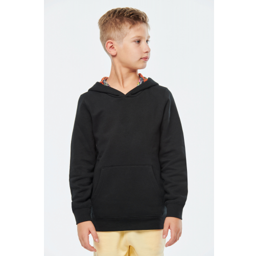 Sudadera con capucha de forro contrastado infantil