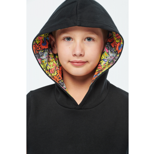 Sudadera con capucha de forro contrastado infantil