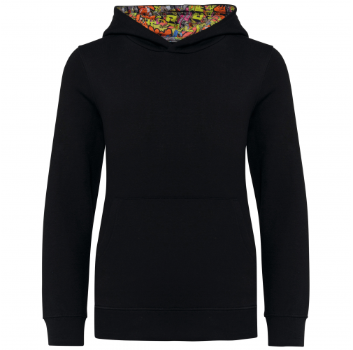 Sudadera con capucha de forro contrastado infantil