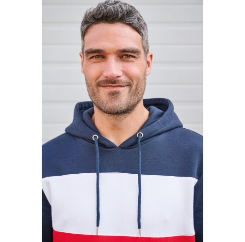 Sudadera tricolor con capucha unisex