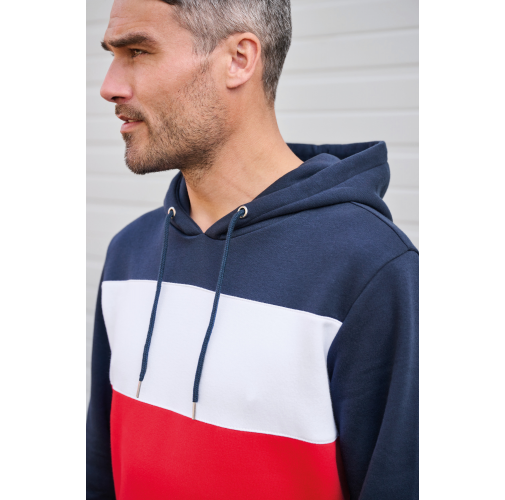 Sudadera tricolor con capucha unisex