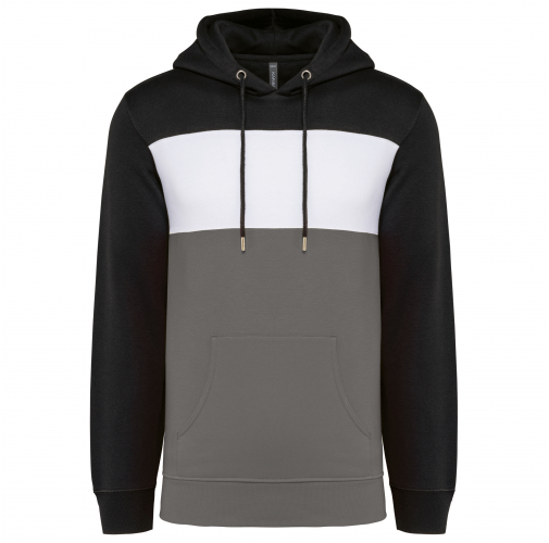 black / white / basalt grey Sudadera tricolor con capucha unisex