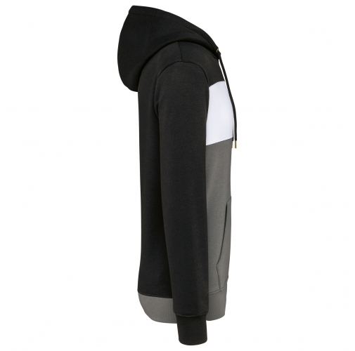 black / white / basalt grey Sudadera tricolor con capucha unisex