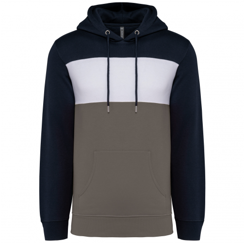 navy / white / basalt grey Sudadera tricolor con capucha unisex