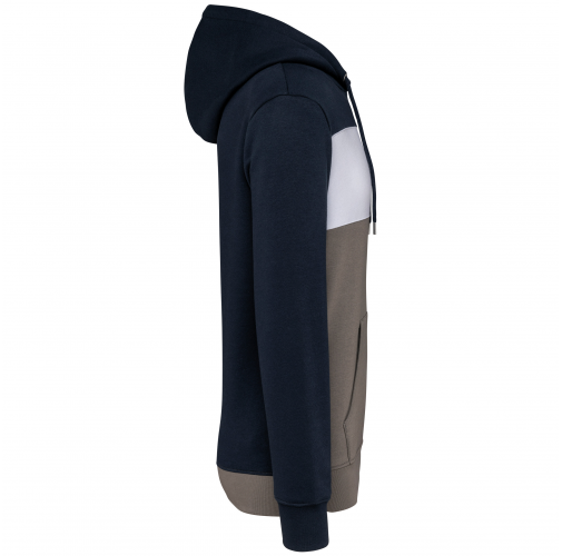 navy / white / basalt grey Sudadera tricolor con capucha unisex