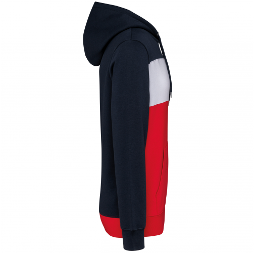 navy / white / red Sudadera tricolor con capucha unisex