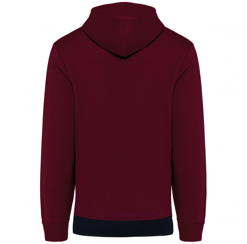 wine / white / navy Sudadera tricolor con capucha unisex