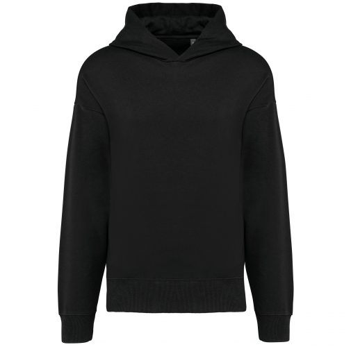 black Sudadera de felpa oversize con capucha unisex