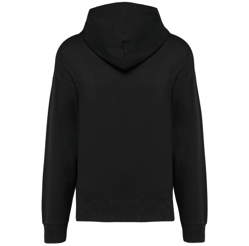 black Sudadera de felpa oversize con capucha unisex