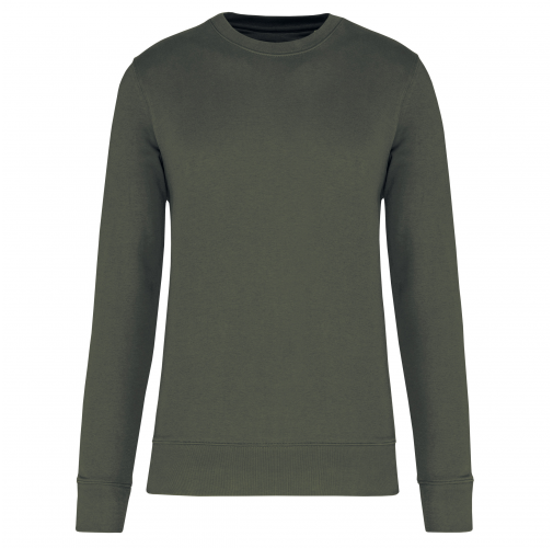 dark khaki Sudadera ecorresponsable de cuello redondo unisex