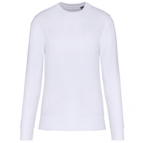 white Sudadera cuello redondo ecorresponsable niños