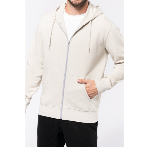 Sudadera con capucha y cremallera ecorresponsable hombre