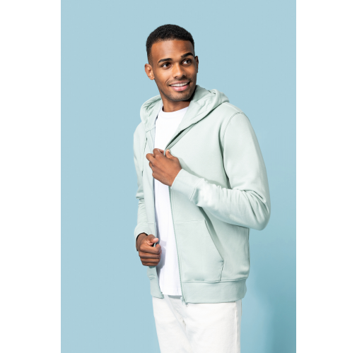 Sudadera con capucha y cremallera ecorresponsable hombre