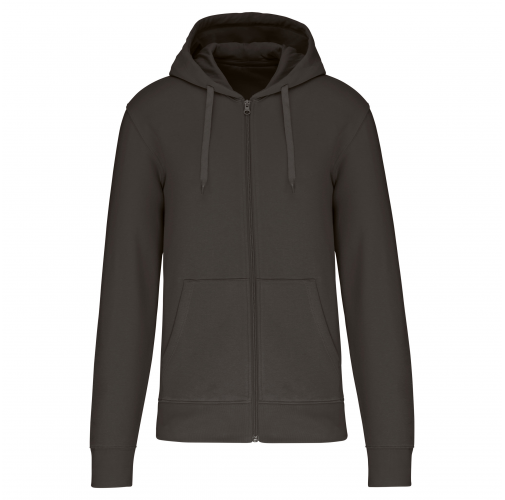 dark grey Sudadera con capucha y cremallera ecorresponsable hombre