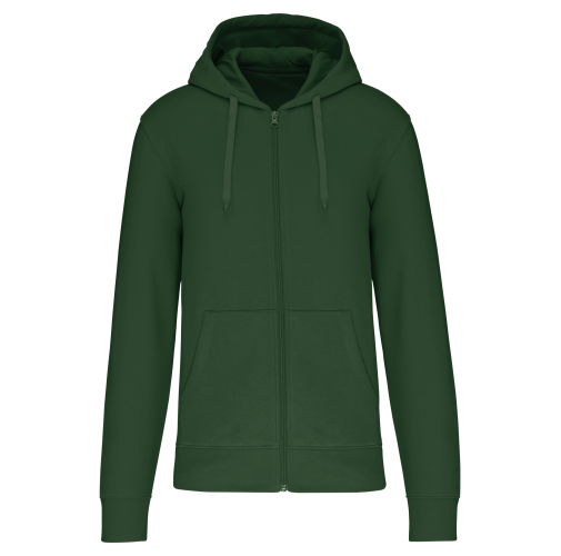 forest green Sudadera con capucha y cremallera ecorresponsable hombre