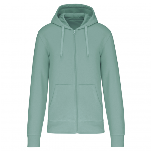 sage Sudadera con capucha y cremallera ecorresponsable hombre