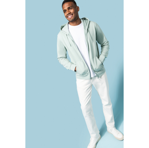 Sudadera con capucha y cremallera ecorresponsable hombre