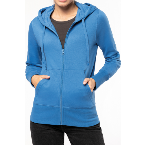 Sudadera con capucha y cremallera ecorresponsable mujer