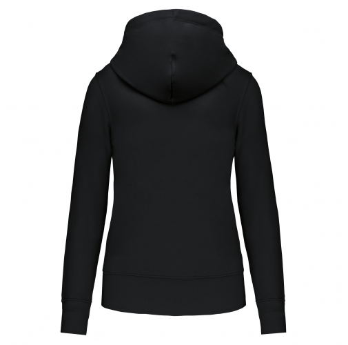 black Sudadera con capucha y cremallera ecorresponsable mujer