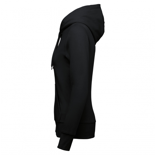 black Sudadera con capucha y cremallera ecorresponsable mujer