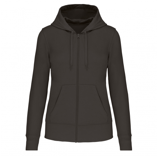 dark grey Sudadera con capucha y cremallera ecorresponsable mujer