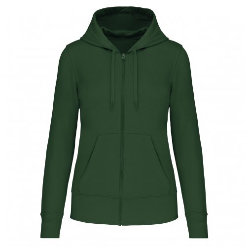 forest green Sudadera con capucha y cremallera ecorresponsable mujer