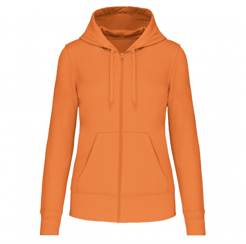 light orange Sudadera con capucha y cremallera ecorresponsable mujer