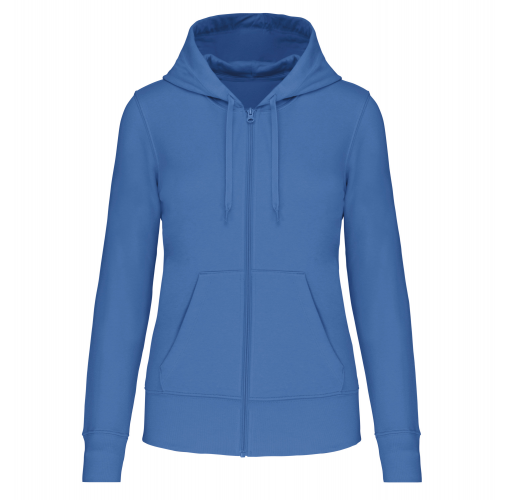 light royal blue Sudadera con capucha y cremallera ecorresponsable mujer