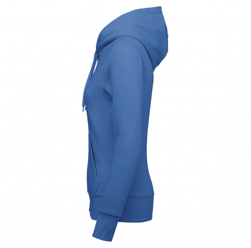 light royal blue Sudadera con capucha y cremallera ecorresponsable mujer