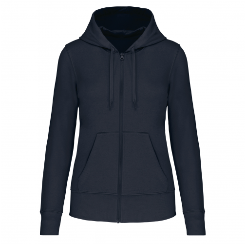 navy Sudadera con capucha y cremallera ecorresponsable mujer