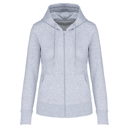 oxford grey Sudadera con capucha y cremallera ecorresponsable mujer