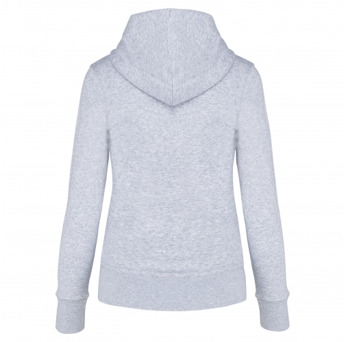 oxford grey Sudadera con capucha y cremallera ecorresponsable mujer