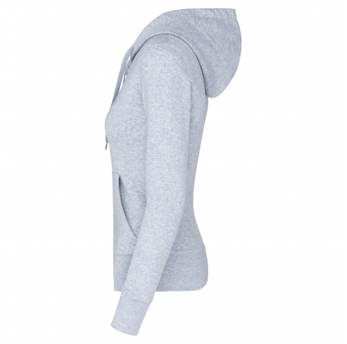 oxford grey Sudadera con capucha y cremallera ecorresponsable mujer