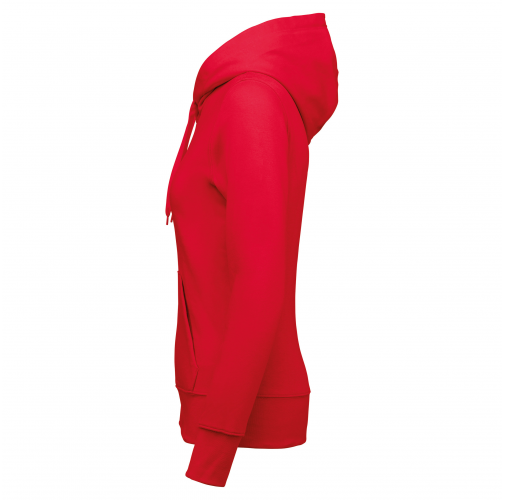 red Sudadera con capucha y cremallera ecorresponsable mujer