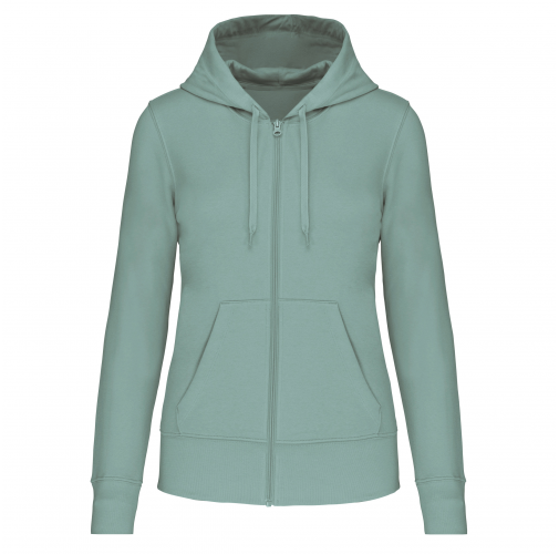 sage Sudadera con capucha y cremallera ecorresponsable mujer