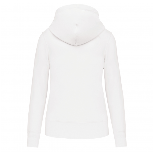 white Sudadera con capucha y cremallera ecorresponsable mujer