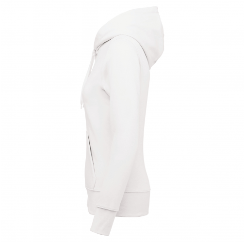 white Sudadera con capucha y cremallera ecorresponsable mujer