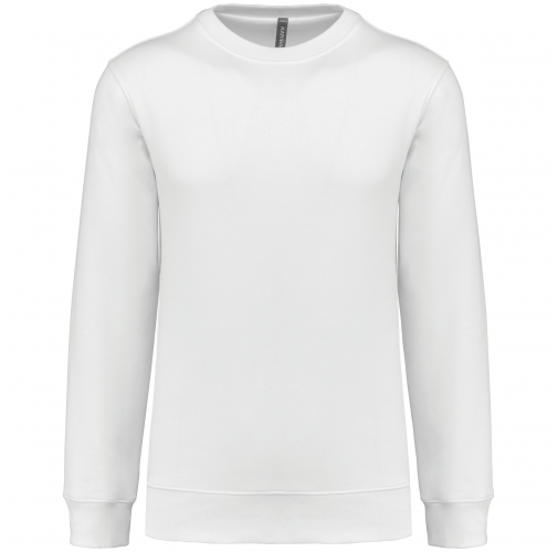 white Sudadera cuello redondo 80/20 unisex