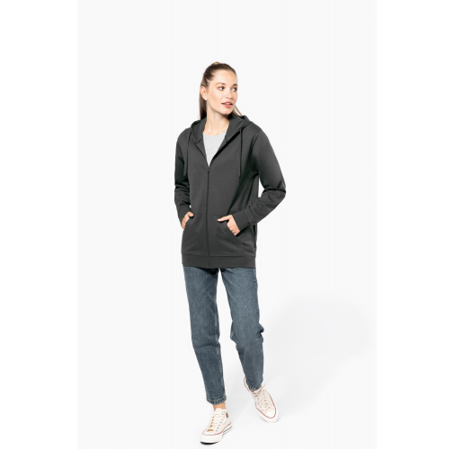 Sudadera reciclada con capucha y cremallera unisex