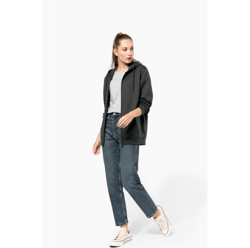 Sudadera reciclada con capucha y cremallera unisex